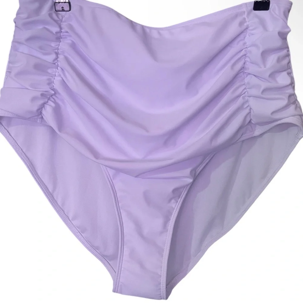 White High-Waisted Bikini Bottom‎